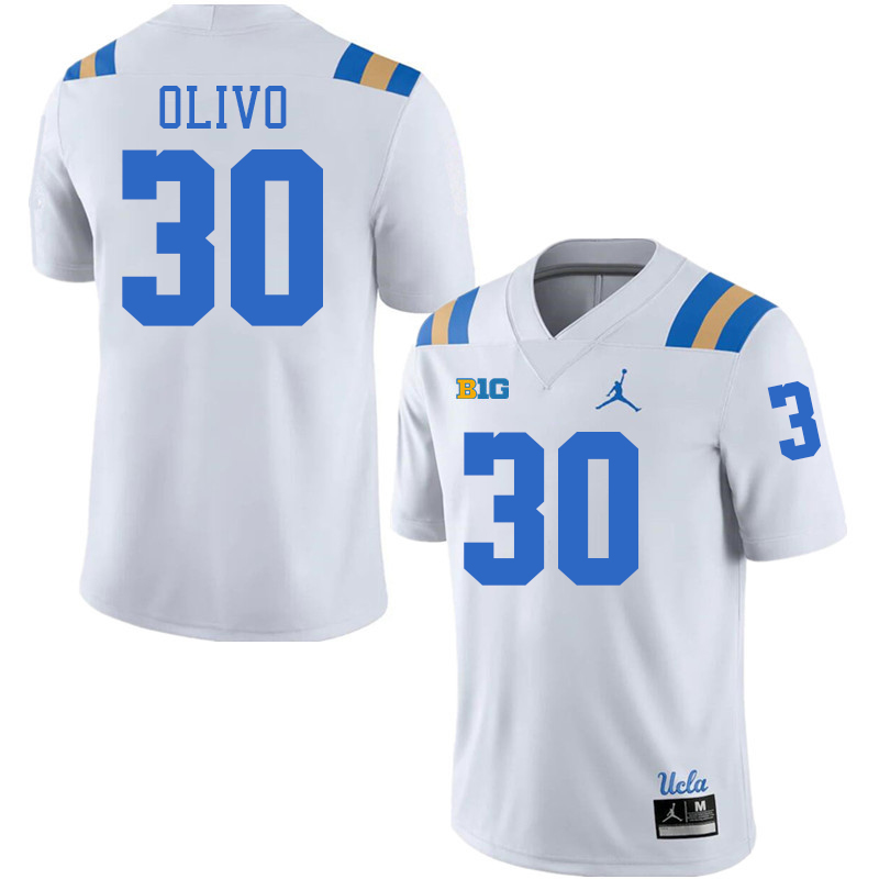 UCLA Bruins #30 Minaya Olivo Big 10 Conference College Football Jerseys Stitched Sale-White